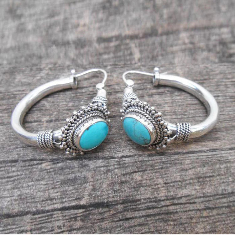 Pendientes Retro Turquesa Chic