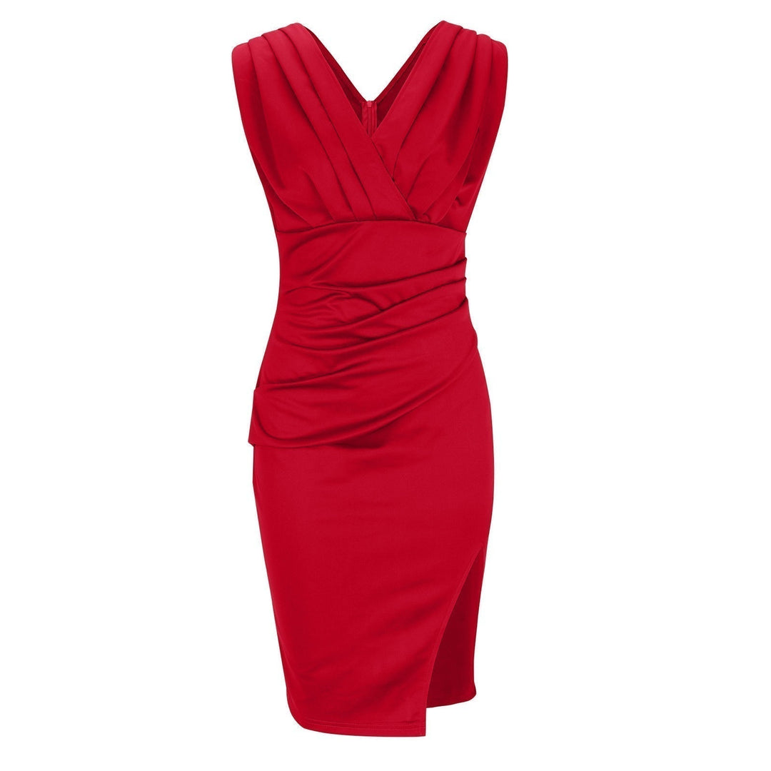 Brenda | Vestido Elegante con Escote en V y Abertura