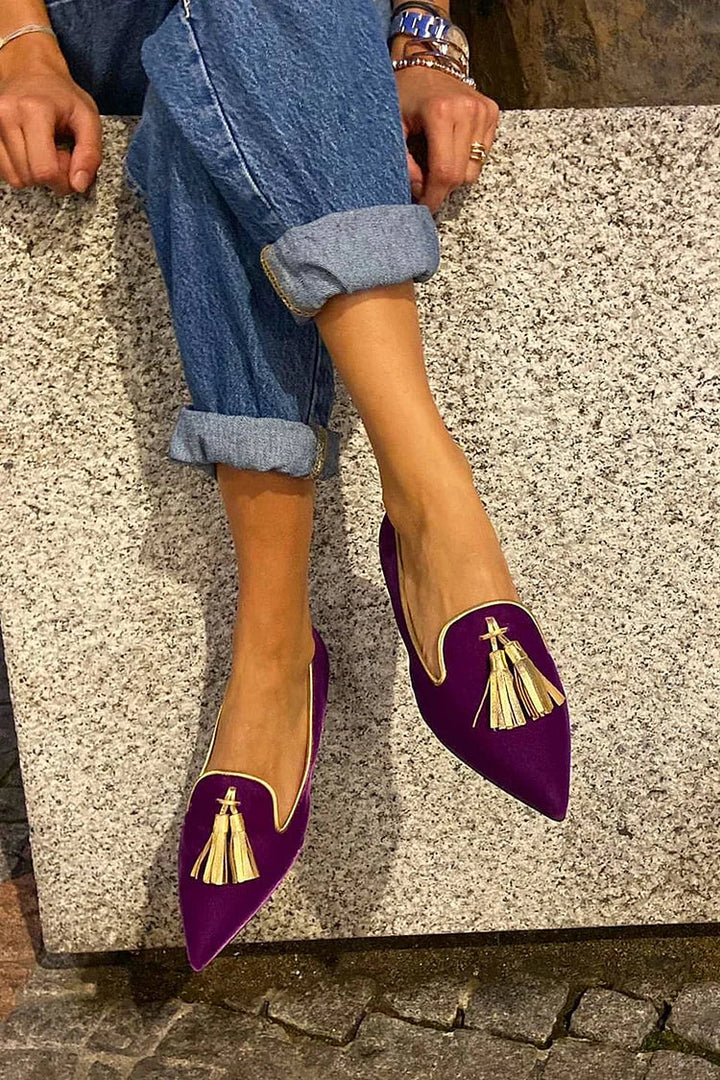 Portia - Mocasines Boho con Flecos Elegantes