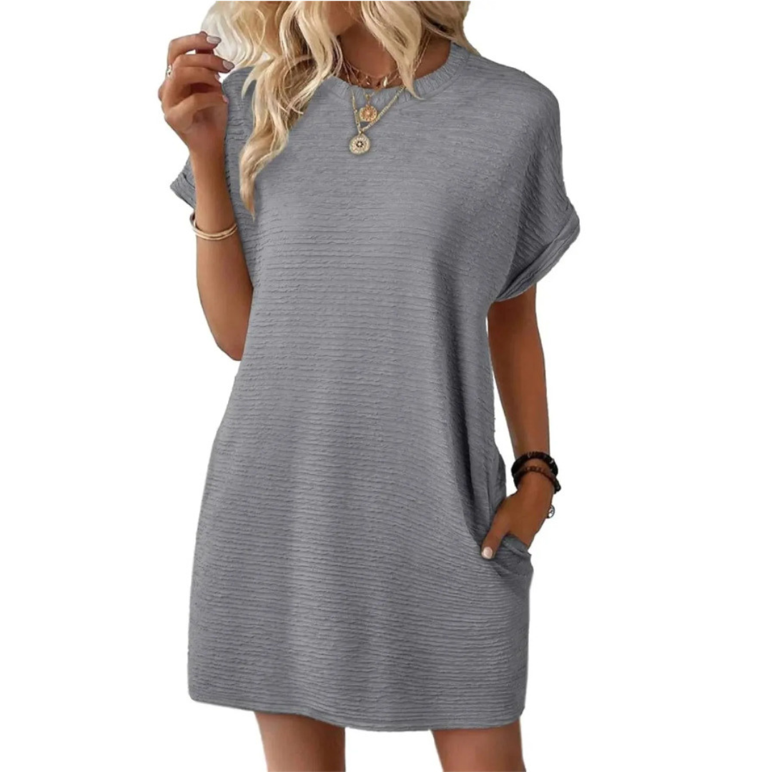 EVASHA™ | Vestido Mini de Verano Casual Minimalista con Cuello Redondo