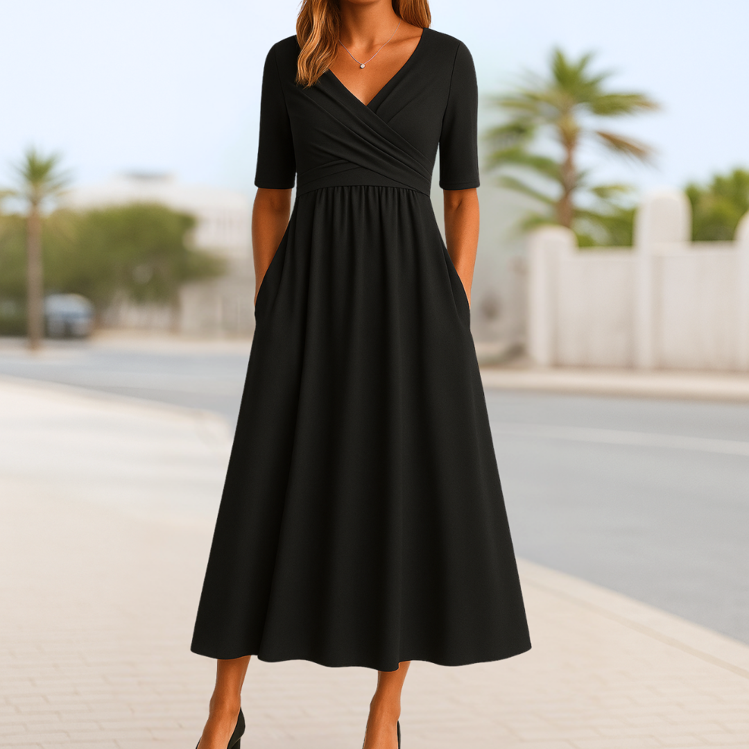 Mona | Vestido Maxi que Acentúa la Figura con Bolsillos