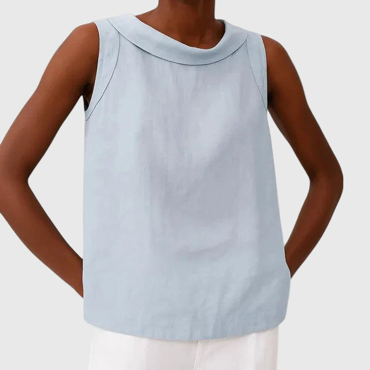 Anastine | Top Elegante con Cuello de Rodillo