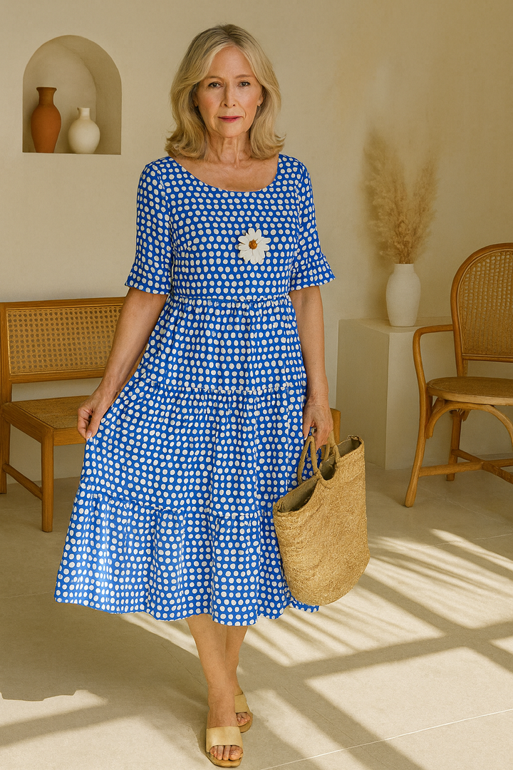 Zerelle | Vestido Midi de Manga Corta