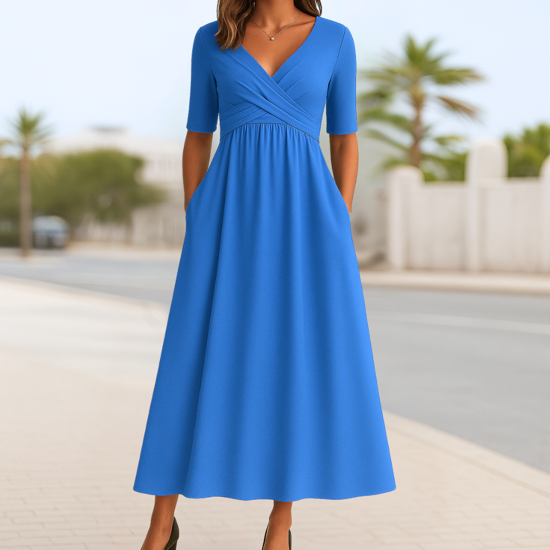 Mona | Vestido Maxi que Acentúa la Figura con Bolsillos
