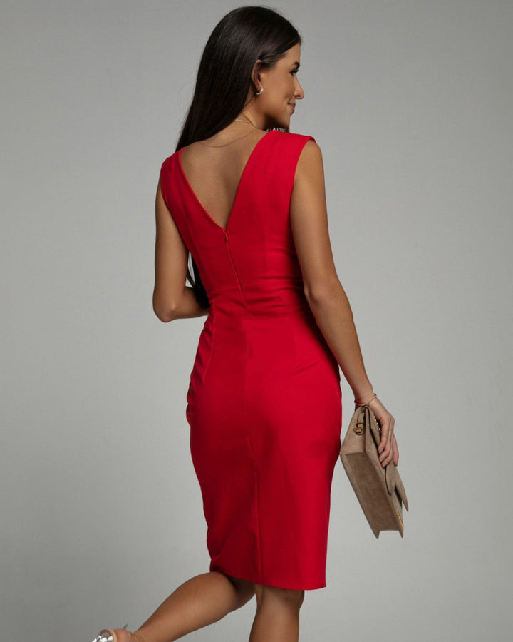 Brenda | Vestido Elegante con Escote en V y Abertura