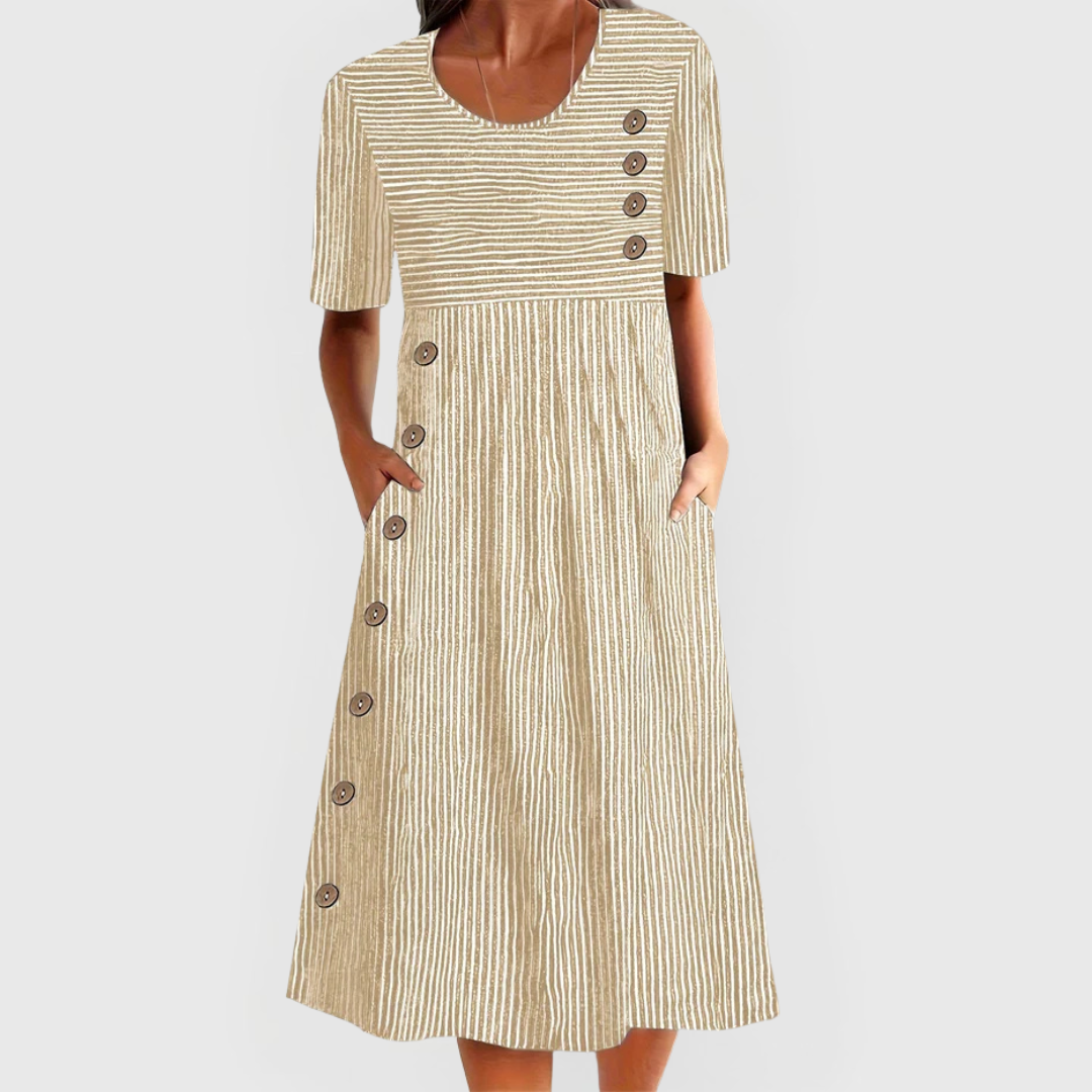 Wanda | Vestido Midi a Rayas