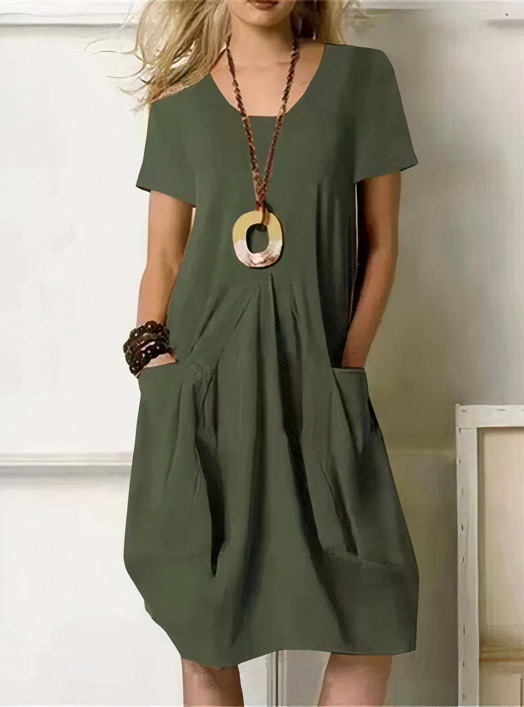 Isabelle | Vestido de Algodón Casual con Bolsillos