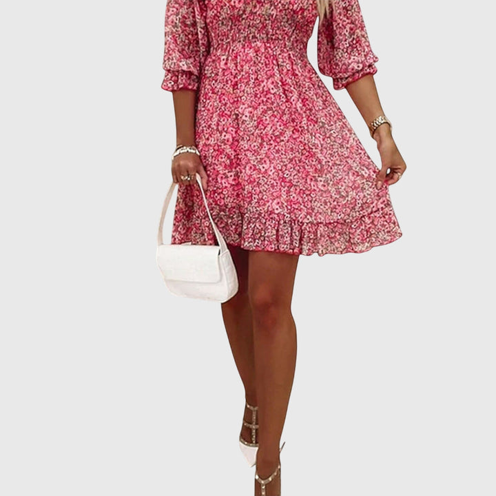 Elisa | Vestido Floral con Mangas Abullonadas