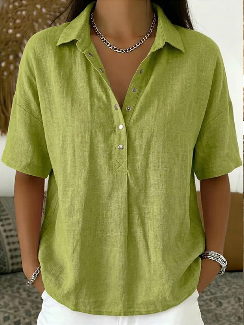 Amara | Blusa con cuello y detalle de botón