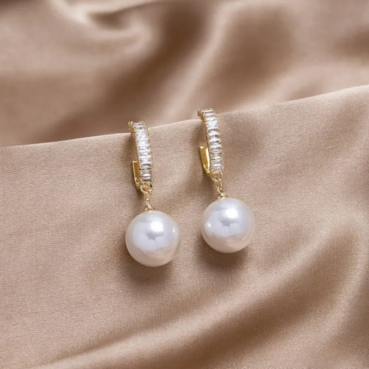 Pendientes Elegantes de Perlas y Circonitas
