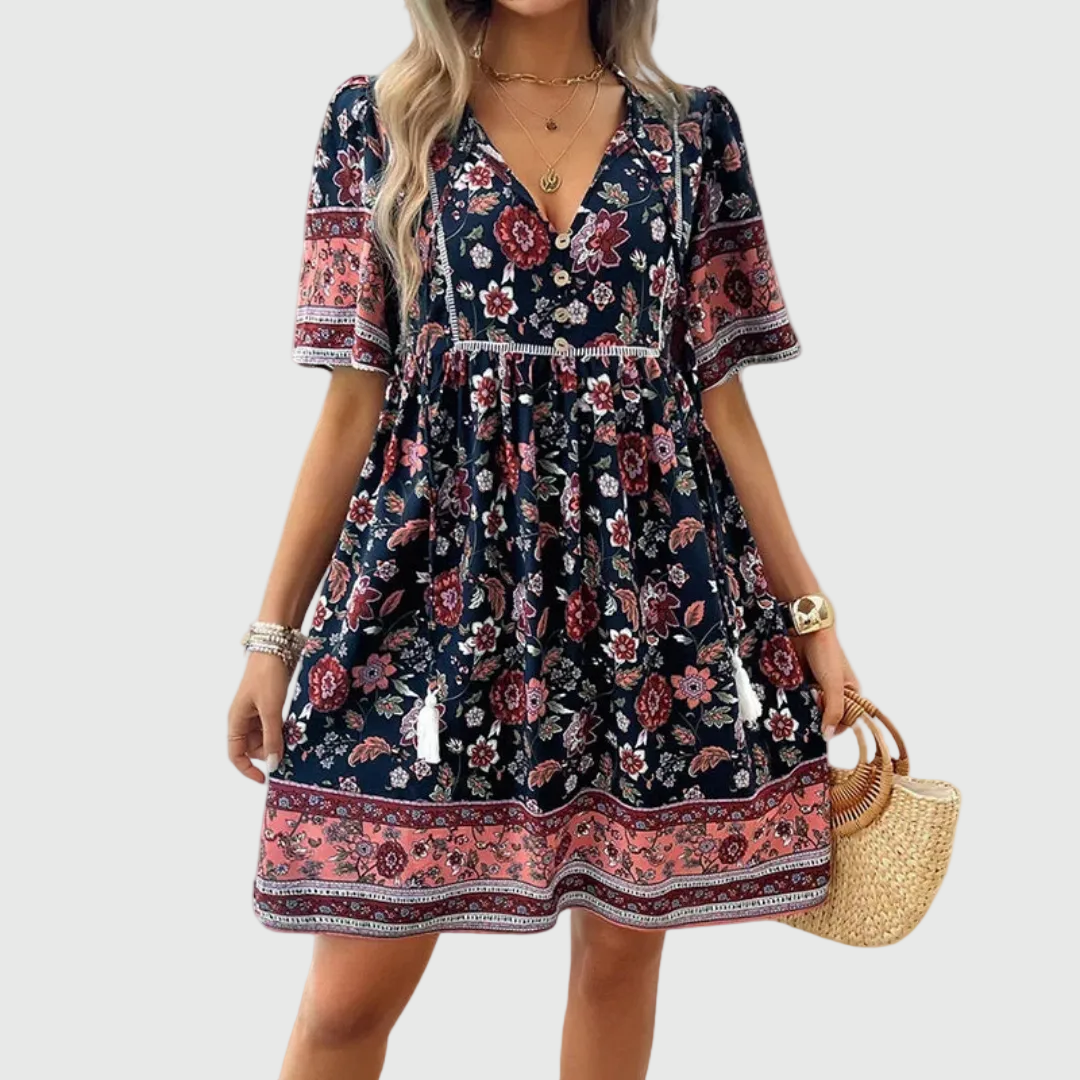 Kristie | Vestido Mini Floral Elegante