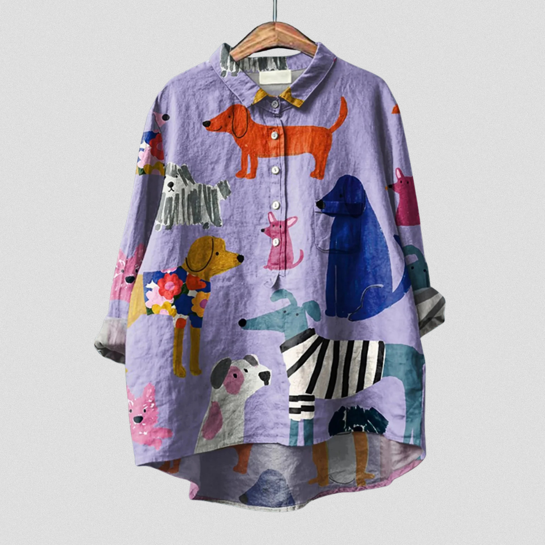 Coralie | Camiseta Casual de Arte para Perros de Mujer
