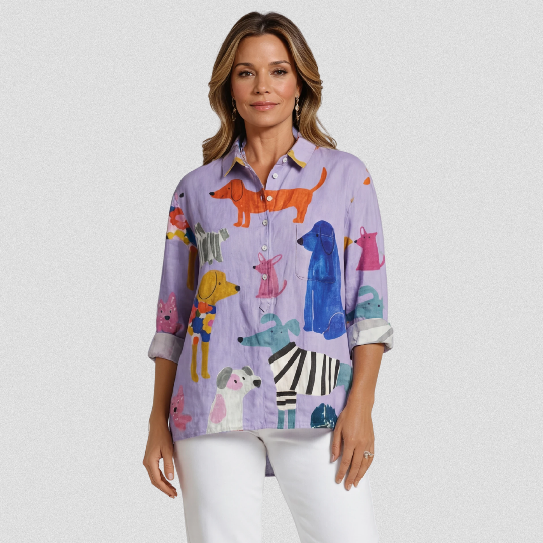 Coralie | Camiseta Casual de Arte para Perros de Mujer
