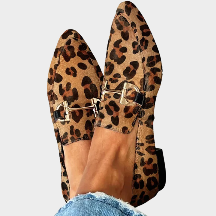 Gia - Elegantes Mocasines con Estampado de Leopardo