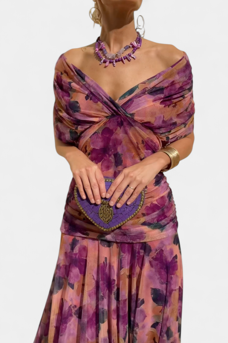 Alondra™ | Vestido Largo Floral con Escote en V