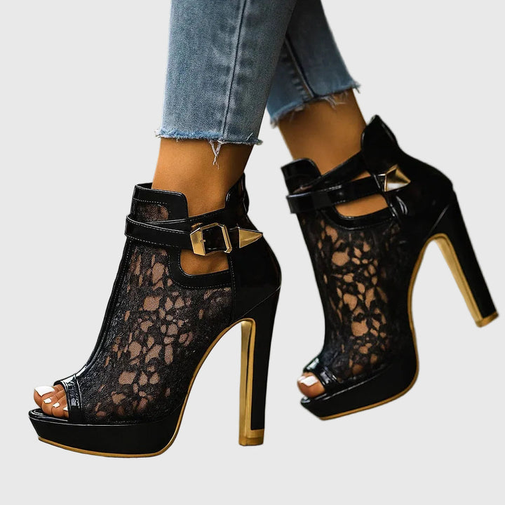 Skylar | Tacones de Encaje Floral