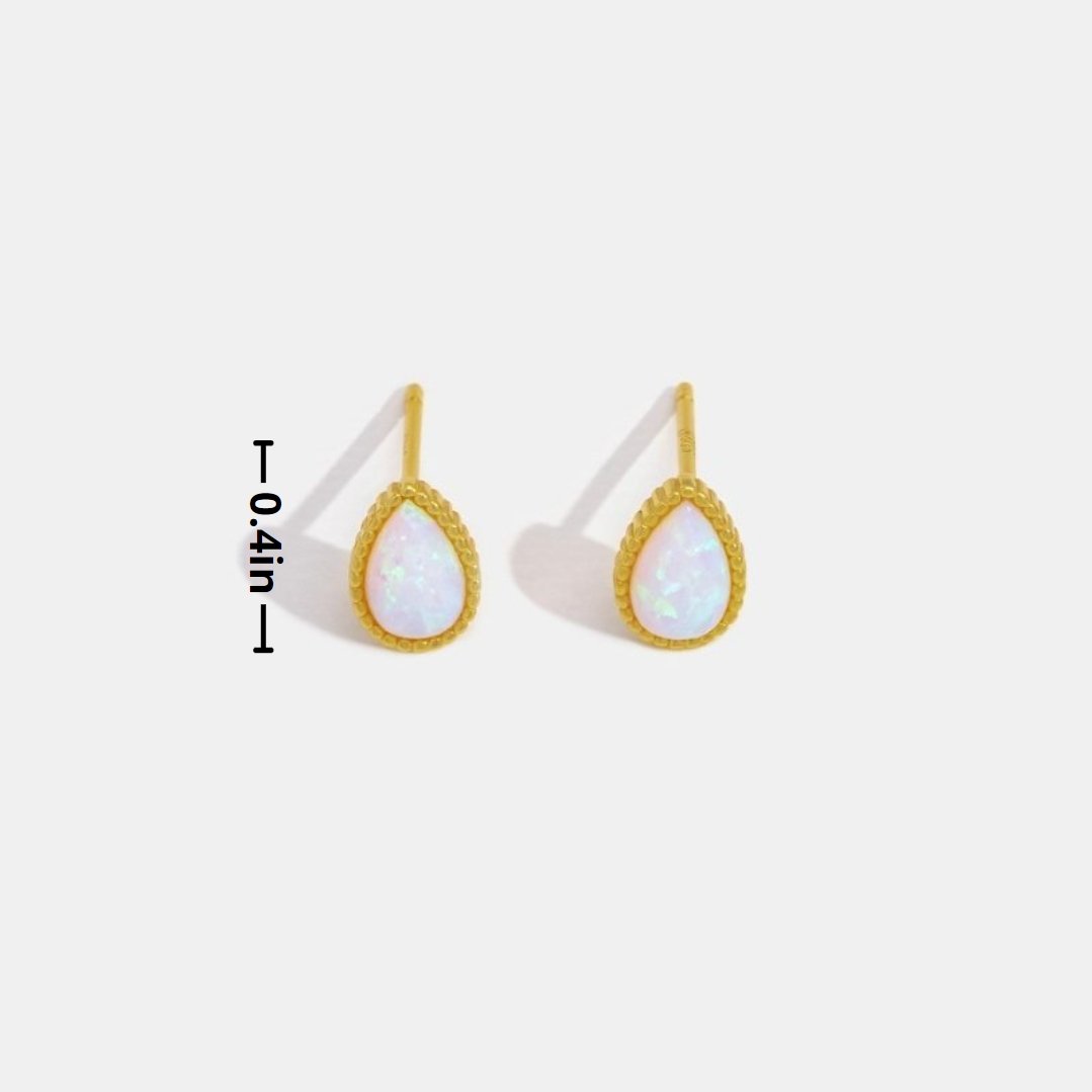 Pendientes de Ópalo con Gotas Doradas