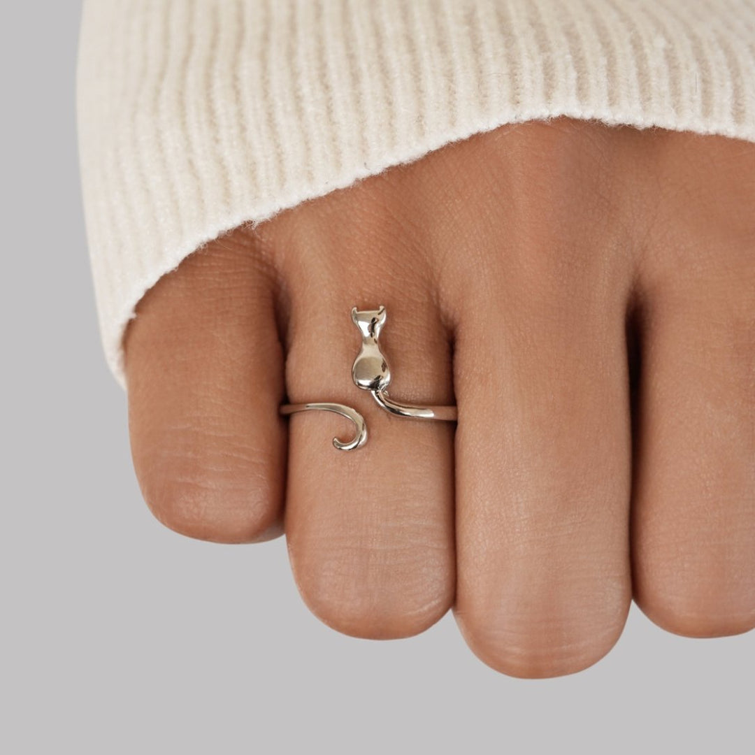 Anillo de Plata Gato de Medianoche