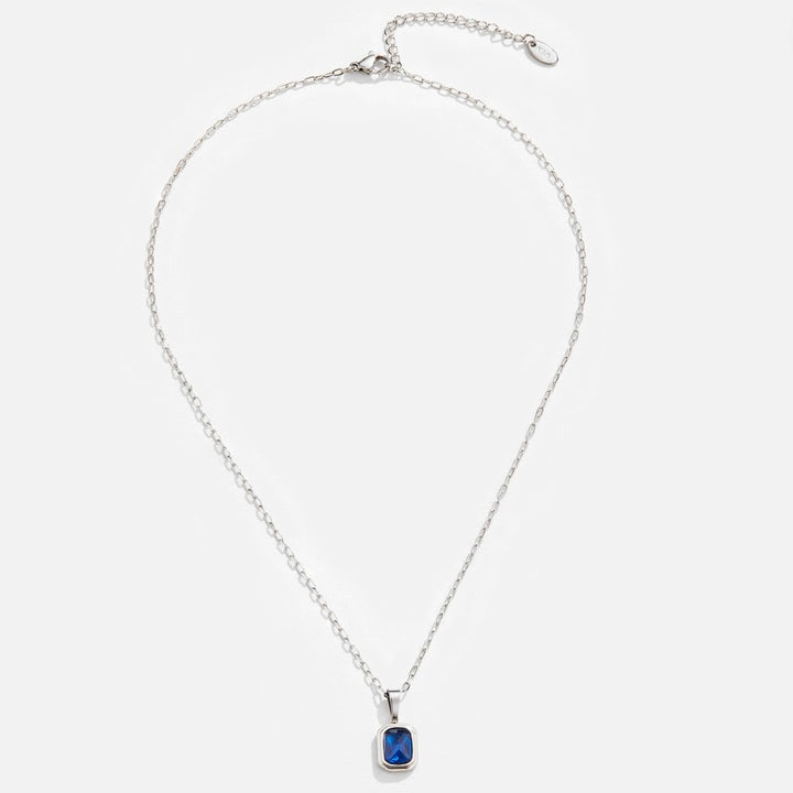 Collar de plata con colgante azul océano
