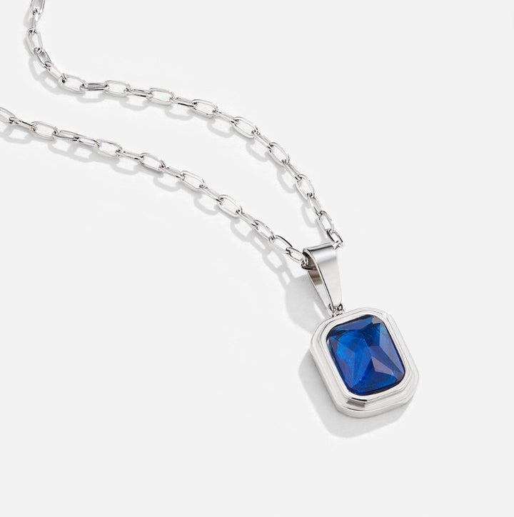 Colgante azul océano con cadena de plata
