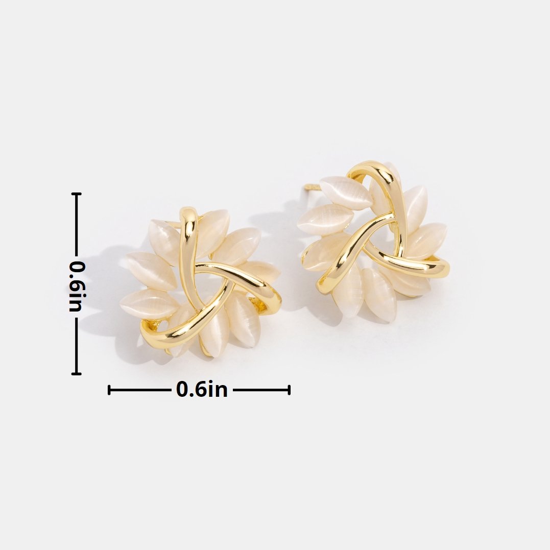 Pendientes de Oro con Flores de Ópalo