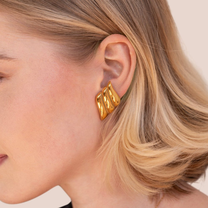 Pendientes de oro chunky Rene