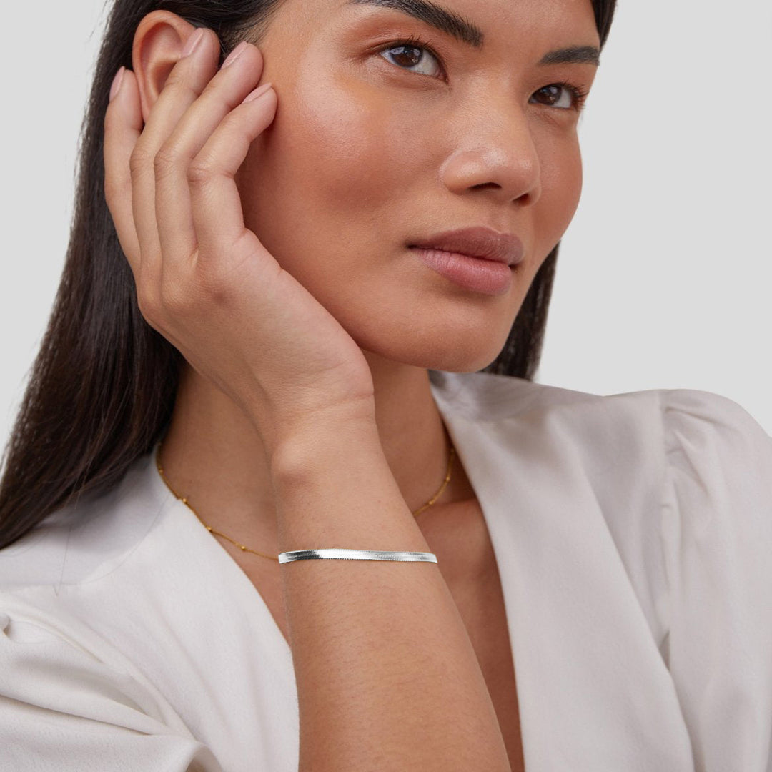 Pulsera de Cadena Sarya Snake Plata