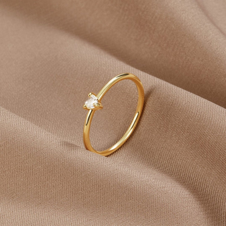 Jimena - Anillo de Corazón de Cristal