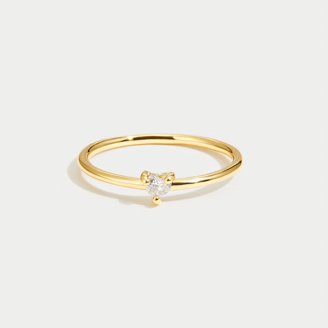 Zaira - Anillo de Corazón de Cristal